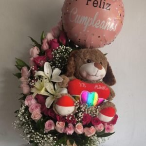 Rosas Lirios Peluche Cali