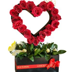 Caja Corazon Rosas Rojas Cali