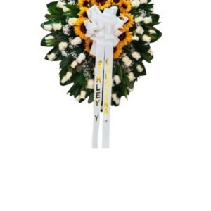 Corona funebre de girasoles cali
