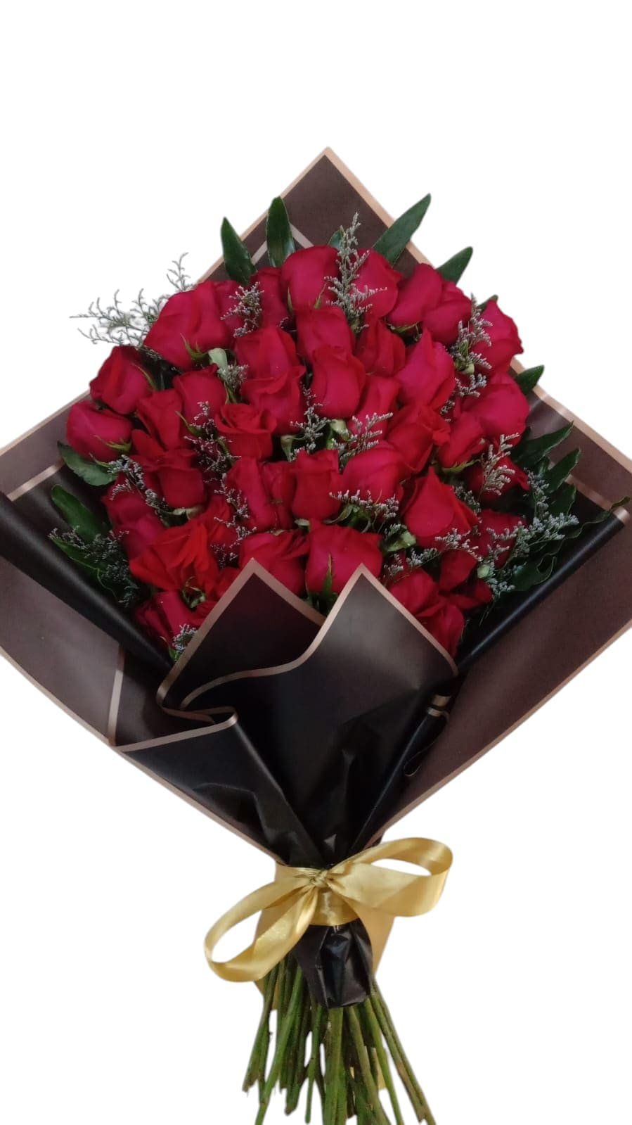 Ramo de 50 Rosas Rojas con Moño Satinado a Domicilio en Cali